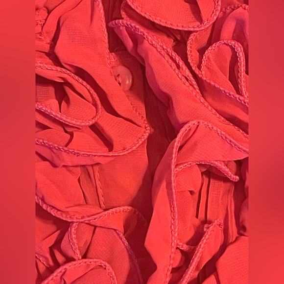 Red Floral Flamenco design stretch blouse handmade in Spain size M - Picture 4 of 5